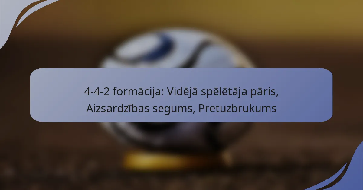 4-4-2 formācija: Vidējā spēlētāja pāris, Aizsardzības segums, Pretuzbrukums
