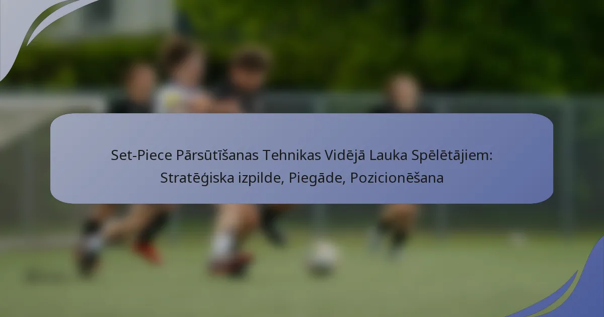 Set-Piece Pārsūtīšanas Tehnikas Vidējā Lauka Spēlētājiem: Stratēģiska izpilde, Piegāde, Pozicionēšana