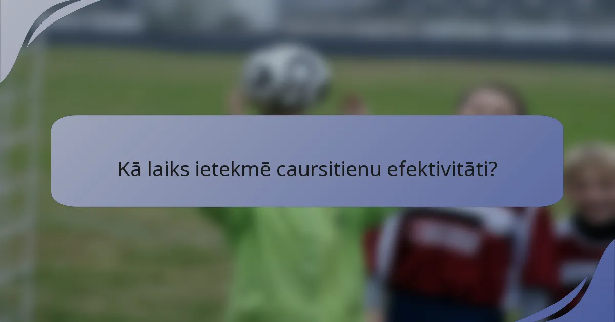 Kā laiks ietekmē caursitienu efektivitāti?