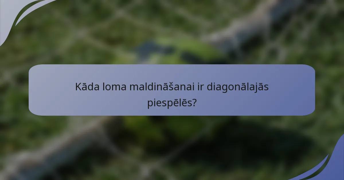 Kāda loma maldināšanai ir diagonālajās piespēlēs?