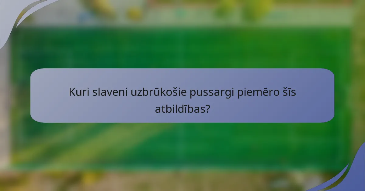 Kuri slaveni uzbrūkošie pussargi piemēro šīs atbildības?